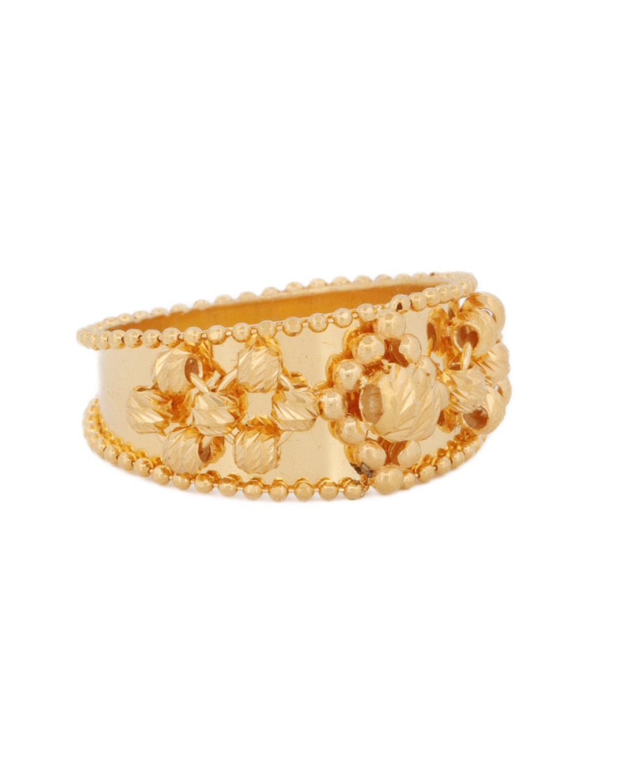 21K Gold Floral Band Ring – 3.96g | Bigeasy Jewellers